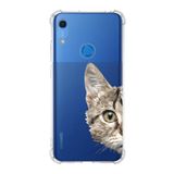 Printify Huawei Y6S Uyumlu Köşe Korumalı Antişok Kapak Catface Tasarımlı Şeffaf Kılıf