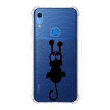 Printify Huawei Y6S Uyumlu Köşe Korumalı Antişok Kapak Çizgi Kedi Tasarımlı Şeffaf Kılıf