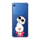 Printify Huawei Y6S Uyumlu Köşe Korumalı Antişok Kapak Coolcat Tasarımlı Şeffaf Kılıf