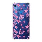 Printify Huawei Y6S Uyumlu Köşe Korumalı Antişok Kapak Floral Pembe Tasarımlı Şeffaf Kılıf