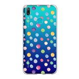 PrintiFy Huawei Y7 2019 ile Uyumlu 1mm Slim Fit Water Color 6 Baskılı Şeffaf Kılıf