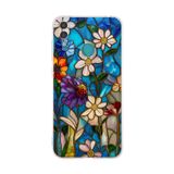 PrintiFy Huawei Y7 2019 ile Uyumlu Vitray Mavi Bahar Tasarımlı Şeffaf Silikon Kılıf