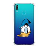 Printify Huawei Y7 2019 Uyumlu Köşe Korumalı Antişok Kapak Donald Duck Tasarımlı Şeffaf Kılıf