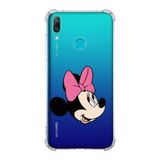 Printify Huawei Y7 2019 Uyumlu Köşe Korumalı Antişok Kapak Minnie Mouse Tasarımlı Şeffaf Kılıf