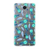 PrintiFy Huawei Y7 Prime ile Uyumlu 1mm Slim Fit Nazar Boncuğu 3 Baskılı Şeffaf Kılıf