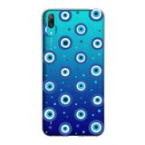 PrintiFy Huawei Y7 Pro 2019 ile Uyumlu 1mm Slim Fit Nazar Boncuğu 1 Baskılı Şeffaf Kılıf