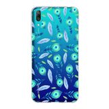 PrintiFy Huawei Y7 Pro 2019 ile Uyumlu 1mm Slim Fit Nazar Boncuğu 3 Baskılı Şeffaf Kılıf