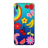 PrintiFy Huawei Y7 Pro 2019 ile Uyumlu 1mm Slim Fit Water Color 5 Baskılı Şeffaf Kılıf