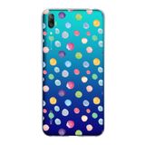 PrintiFy Huawei Y7 Pro 2019 ile Uyumlu 1mm Slim Fit Water Color 6 Baskılı Şeffaf Kılıf