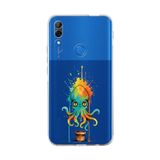 PrintiFy Huawei Y9 Prime 2019 ile Uyumlu Vitray Cadı Saati Tasarımlı Şeffaf Silikon Kılıf