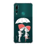 Printify Huawei Y9 Prime 2019 Uyumlu Köşe Korumalı Antişok Kapak Aşk Tasarımlı Şeffaf Kılıf