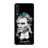 Printify Huawei Y9 Prime 2019 Uyumlu Köşe Korumalı Antişok Kapak Atatürk Tasarımlı Şeffaf Silikon Kılıf