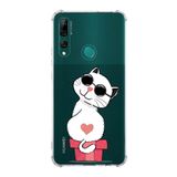 Printify Huawei Y9 Prime 2019 Uyumlu Köşe Korumalı Antişok Kapak Coolcat Tasarımlı Şeffaf Kılıf