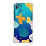 Printify Huawei Y9 Prime 2019 Uyumlu Köşe Korumalı Antişok Kapak Geometrik Şekiller Tasarımlı Şeffaf Kılıf
