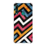 Printify Huawei Y9 Prime 2019 Uyumlu Köşe Korumalı Antişok Kapak Labirent Grafiti Şekiller Tasarımlı Şeffaf Kılıf