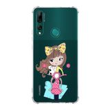 Printify Huawei Y9 Prime 2019 Uyumlu Köşe Korumalı Antişok Kapak Vespagirl Şekiller Tasarımlı Şeffaf Kılıf