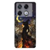 PrintiFy Infinix GT 20 Pro ile Uyumlu Vitray Cadı Saati Tasarımlı Şeffaf Silikon Kılıf