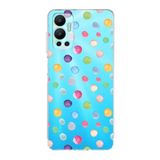 PrintiFy İnfinix Hot 12 ile Uyumlu Water Color 6 Kamera Korumalı Şeffaf Kılıf
