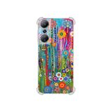 PrintiFy İnfinix Hot 20 ile Uyumlu Düşlerin Dansı serisi Folklorik Bahçe Tasarımlı Uv Baskılı Köşe Korumalı Antişok Kılıf