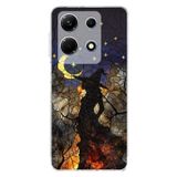 PrintiFy Infinix Note 30 ile Uyumlu Vitray Cadı Saati Tasarımlı Şeffaf Silikon Kılıf