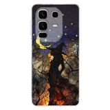 PrintiFy Infinix Note 50 Pro Plus ile Uyumlu Vitray Cadı Saati Tasarımlı Şeffaf Silikon Kılıf