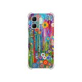 PrintiFy İnfinix Smart9 ile Uyumlu Düşlerin Dansı serisi Folklorik Bahçe Tasarımlı Uv Baskılı Köşe Korumalı Antişok Kılıf