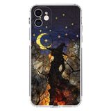 PrintiFy iPhone 11 ile Uyumlu Vitray Cadı Saati Tasarımlı Şeffaf Silikon Kılıf