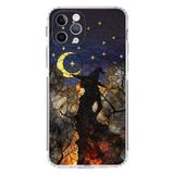 PrintiFy iPhone 11 Pro ile Uyumlu Vitray Cadı Saati Tasarımlı Şeffaf Silikon Kılıf