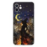 PrintiFy iPhone 12 Mini ile Uyumlu Vitray Cadı Saati Tasarımlı Şeffaf Silikon Kılıf