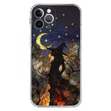 PrintiFy iPhone 12 Pro Max ile Uyumlu Vitray Cadı Saati Tasarımlı Şeffaf Silikon Kılıf