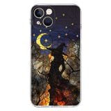 PrintiFy iPhone 13 Mini ile Uyumlu Vitray Cadı Saati Tasarımlı Şeffaf Silikon Kılıf