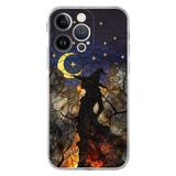 PrintiFy iPhone 13 Pro ile Uyumlu Vitray Cadı Saati Tasarımlı Şeffaf Silikon Kılıf