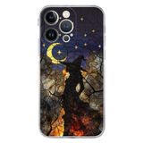 PrintiFy iPhone 13 Pro Max ile Uyumlu Vitray Cadı Saati Tasarımlı Şeffaf Silikon Kılıf