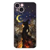 PrintiFy iPhone 15 Plus ile Uyumlu Vitray Cadı Saati Tasarımlı Şeffaf Silikon Kılıf