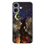 PrintiFy iPhone 17 ile Uyumlu Vitray Cadı Saati Tasarımlı Şeffaf Silikon Kılıf