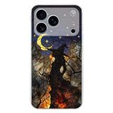 PrintiFy iPhone 17 Pro Max ile Uyumlu Vitray Cadı Saati Tasarımlı Şeffaf Silikon Kılıf