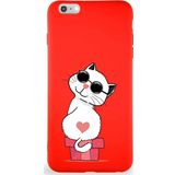 Printify Iphone 6S Plus Soft Premier Kapak Coolcat Tasarımlı Silikon Kılıf - Kırmızı