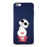 PrintiFy iPhone 6s Plus Uyumlu Soft Premier Kapak Coolcat Tasarımlı Silikon Kılıf - Lacivert