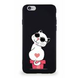 Printify Iphone 6S Plus Uyumlu Soft Premier Kapak Coolcat Tasarımlı Silikon Kılıf - Siyah