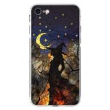 PrintiFy iPhone 7 ile Uyumlu Vitray Cadı Saati Tasarımlı Şeffaf Silikon Kılıf