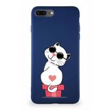 Printify Iphone 8 Plus Soft Premier Kapak Coolcat Tasarımlı Silikon Kılıf - Lacivert