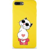 Printify Iphone 8 Plus Uyumlu Soft Premier Kapak Coolcat Tasarımlı Silikon Kılıf - Sarı