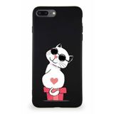 Printify Iphone 8 Plus Uyumlu Soft Premier Kapak Coolcat Tasarımlı Silikon Kılıf - Siyah