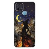 PrintiFy Oppo A15 ile Uyumlu Vitray Cadı Saati Tasarımlı Şeffaf Silikon Kılıf