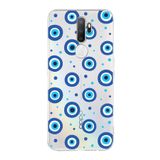 PrintiFy Oppo A5 2020 ile Uyumlu 1mm Slim Fit Nazar Boncuğu 1 Baskılı Şeffaf Kılıf