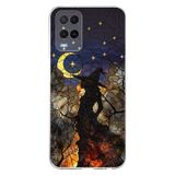 PrintiFy Oppo A54 4G ile Uyumlu Vitray Cadı Saati Tasarımlı Şeffaf Silikon Kılıf