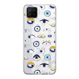 PrintiFy Oppo A73 ile Uyumlu 1mm Slim Fit Nazar Boncuğu 2 Baskılı Şeffaf Kılıf