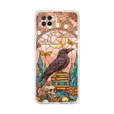 PrintiFy Oppo A73 ile Uyumlu Vitray Bilge Kuzgun Tasarımlı Şeffaf Silikon Kılıf