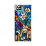 PrintiFy Oppo A73 ile Uyumlu Vitray Mavi Bahar Tasarımlı Şeffaf Silikon Kılıf