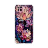 PrintiFy Oppo A73 ile Uyumlu Vitray Sessiz Lotus Tasarımlı Şeffaf Silikon Kılıf